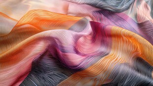 多彩飘逸丝绸织物纹理