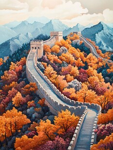 秋日长城的壮丽风光