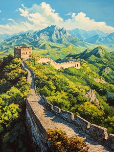 壮丽长城蜿蜒于青山之间