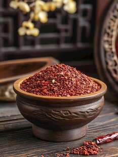 陶碗中的美味干辣椒碎