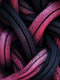 黑紫交织的绚丽绳结图案