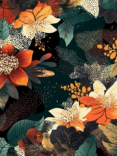 梦幻花卉图案背景设计