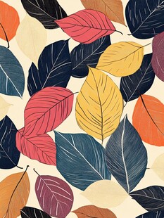 多彩秋叶图案背景设计