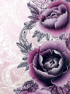 紫色花卉蕾丝精美图案