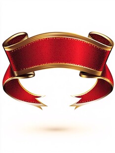 红色金边精美装饰彩带