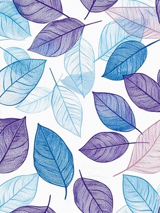 手绘叶片无缝图案背景
