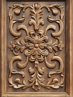 精美木雕花纹门板图案