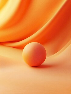 橙色球体与柔滑背景