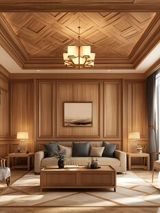 木质奢华客厅室内优雅设计