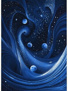 梦幻蓝色宇宙星球景象