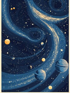梦幻宇宙星空插画