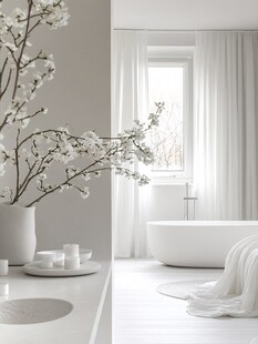 简约白色系优雅浴室空间