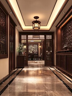 中式典雅走廊尽显东方韵味