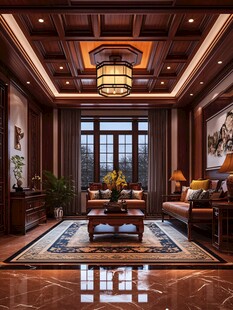 中式典雅客厅室内精致设计