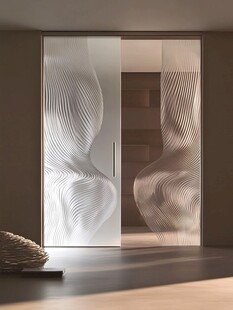 现代艺术玻璃移门设计