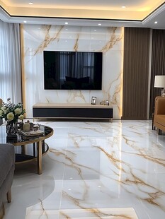 现代轻奢风客厅大理石装饰