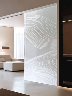 简约波浪纹隔断现代客厅