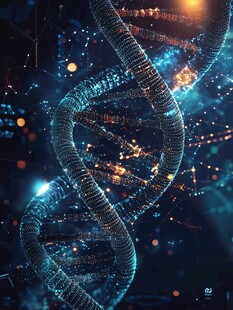 科技感DNA双螺旋结构图像
