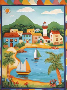 海边小镇的惬意风光