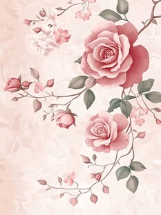 粉色花卉浪漫背景图案