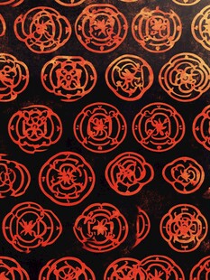 中式古典红黑花纹图案