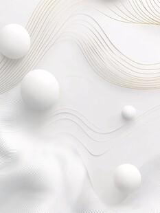 白色极简3D球体线条背景