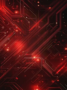 红色科技风电路板背景图