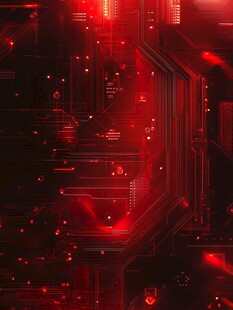 红色科技风电路板背景图