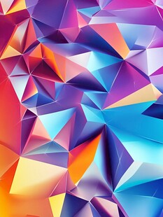 炫彩多边形几何抽象背景