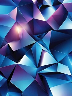 蓝紫色立体几何抽象背景图