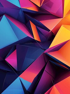 炫彩几何立体折纸图案