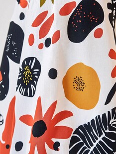 抽象花卉图案印花布料