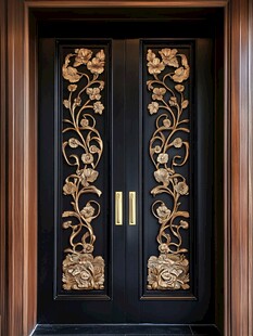 中式雕花双开大门
