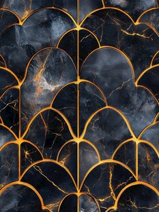 黑金大理石鱼鳞纹图案