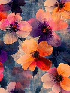 多彩花卉抽象图案背景