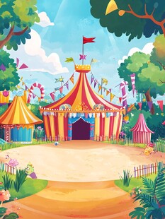 梦幻森林中的多彩马戏团