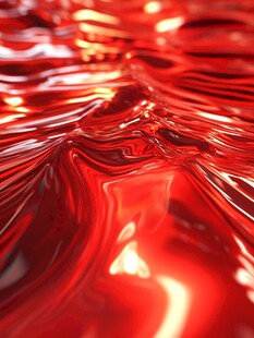 红色液态金属质感纹理