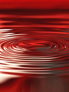 红色水面涟漪抽象画面