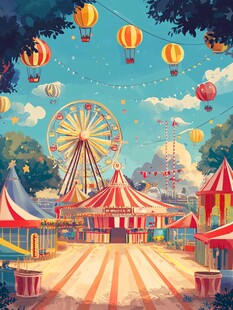 梦幻游乐园的欢乐场景