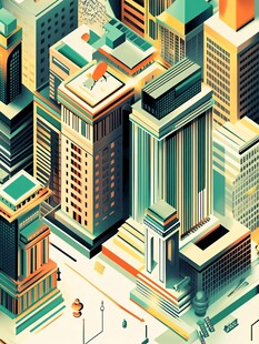 未来感立体都市建筑群