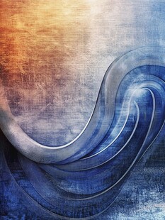 蓝色曲线抽象纹理背景图