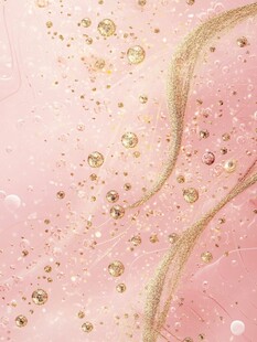 梦幻粉色金箔气泡背景图