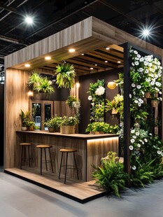 室内绿植吧台创意展示空间
