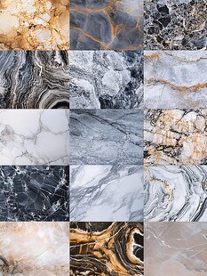 多样大理石纹理图案集合