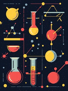 多彩化学实验器具插画