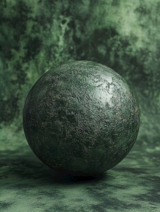 复古绿纹金属质感圆球
