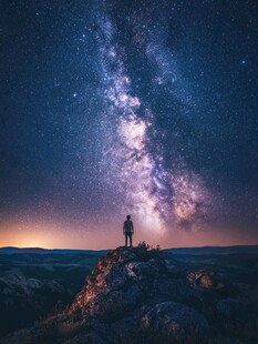 一人独赏璀璨浩瀚星空