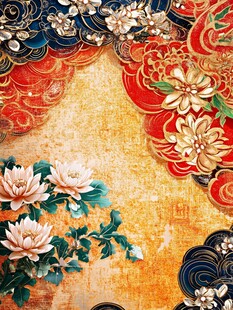 古典中式花卉纹理装饰图