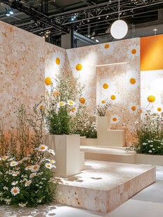 花卉装饰的梦幻展览空间