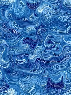 蓝色波浪纹理无缝图案